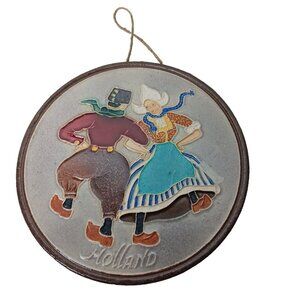 Westraven Utrecht Holland Wall Hanging Decor Stonewear Dancing Couple 5.25"